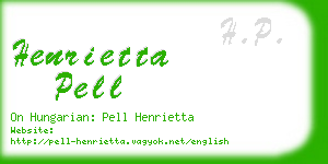 henrietta pell business card